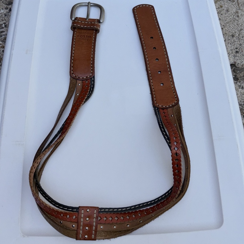 Fossil Vintage Genuine Leather Belt, Size M - Picture 7 of 12